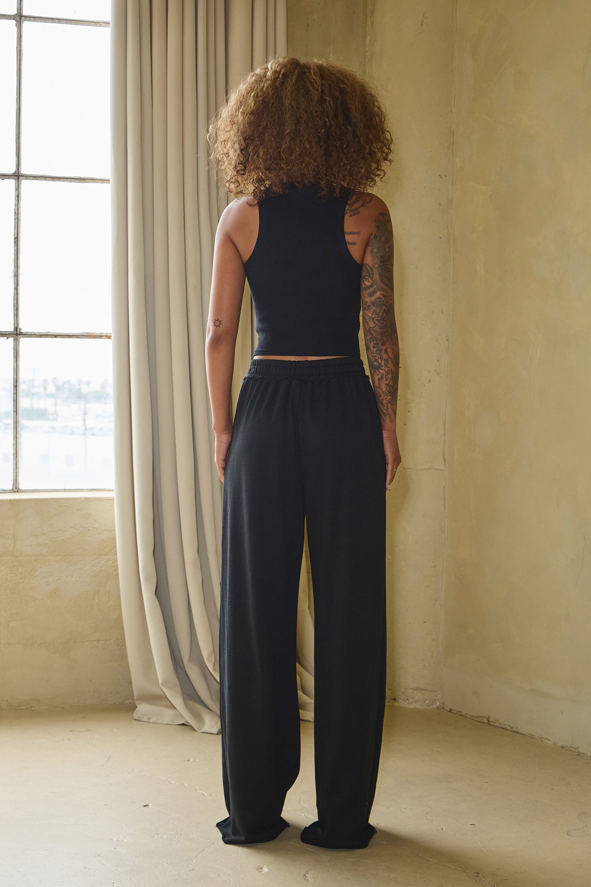 AVEN DISTRESSED FRENCH TERRY WIDE SWEATPANTS