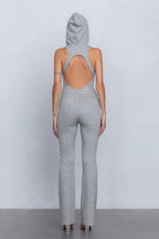 PIXI HOODED JUMPSUIT - HEATHER GREY
