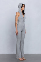 PIXI HOODED JUMPSUIT - HEATHER GREY
