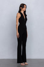 PIXI HOODED JUMPSUIT - BLACK