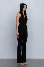 PIXI HOODED JUMPSUIT - BLACK