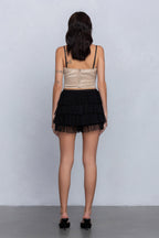 DAHLIA TWO-TONE SATIN BUSTIER - CHAMPAGNE