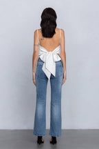 REIA BACK RIBBON TIE CAMI - WHITE