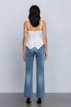 REIA SATIN SLEEVELESS BUSTIER - WHITE