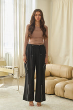ASHER CARGO POCKET PANTS - BLACK