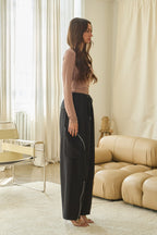 ASHER CARGO POCKET PANTS - BLACK