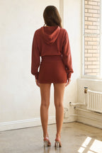 AMI DOLPHIN SKIRT - BRICK