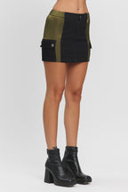 AVERY CONT DENIM CARGO MINI SKIRT