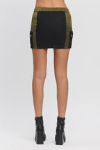 AVERY CONT DENIM CARGO MINI SKIRT
