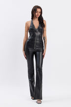 CARTER ZIPPER HALTER NECK JUMPSUIT