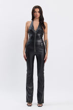 CARTER ZIPPER HALTER NECK JUMPSUIT