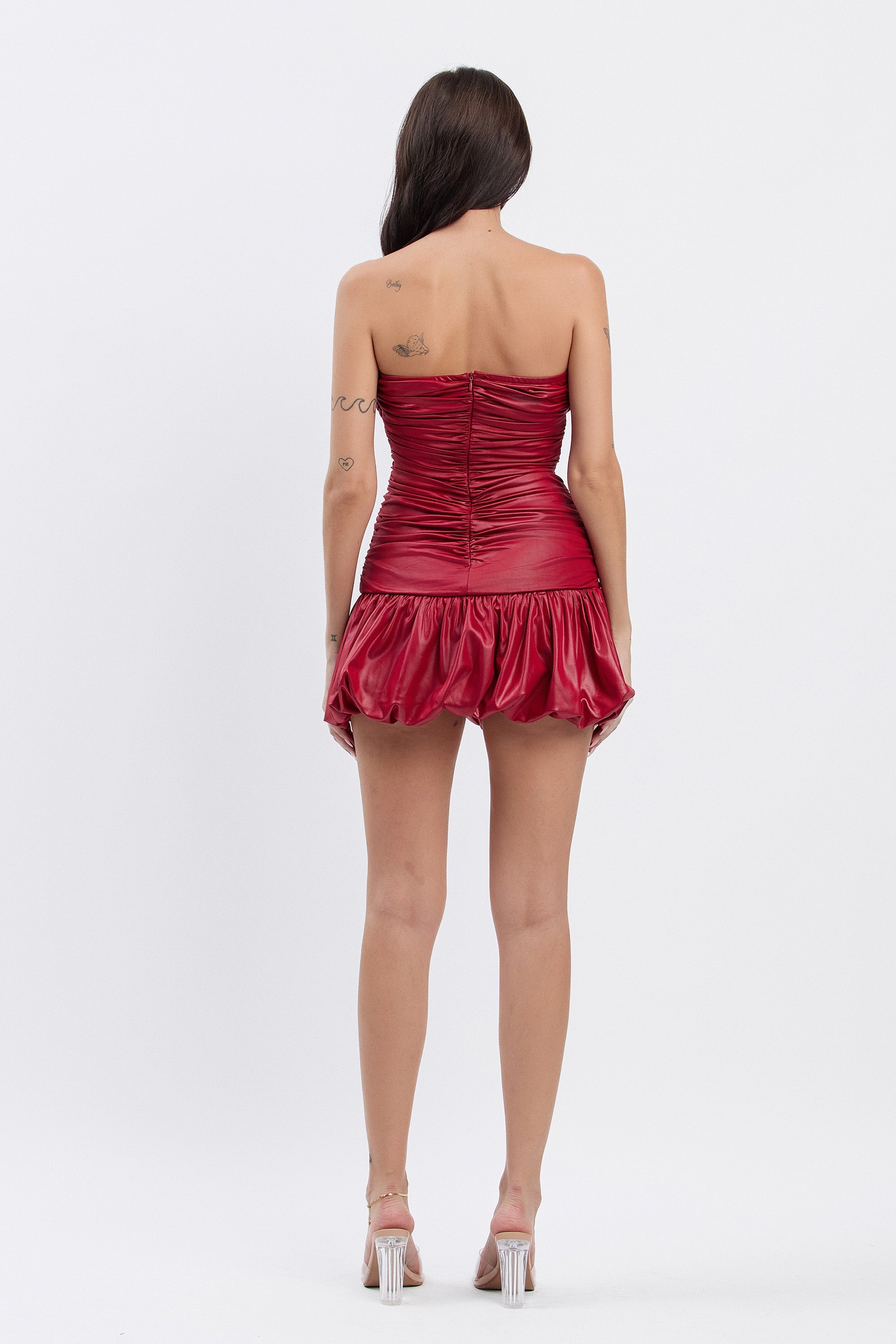 ROGUE RUCHED MINI DRESS - CHILI