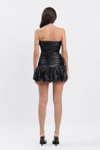 ROGUE RUCHED MINI DRESS - BLACK