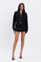 AMI DOLPHIN SKIRT - BLACK