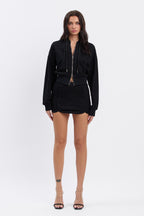 AMI DOLPHIN SKIRT - BLACK