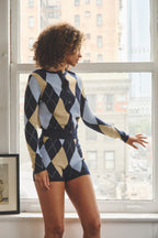 ARGYLE KNIT MICRO SHORTS