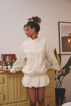 JUNIPER OVERSIZE TRACK JACKET - CREAM