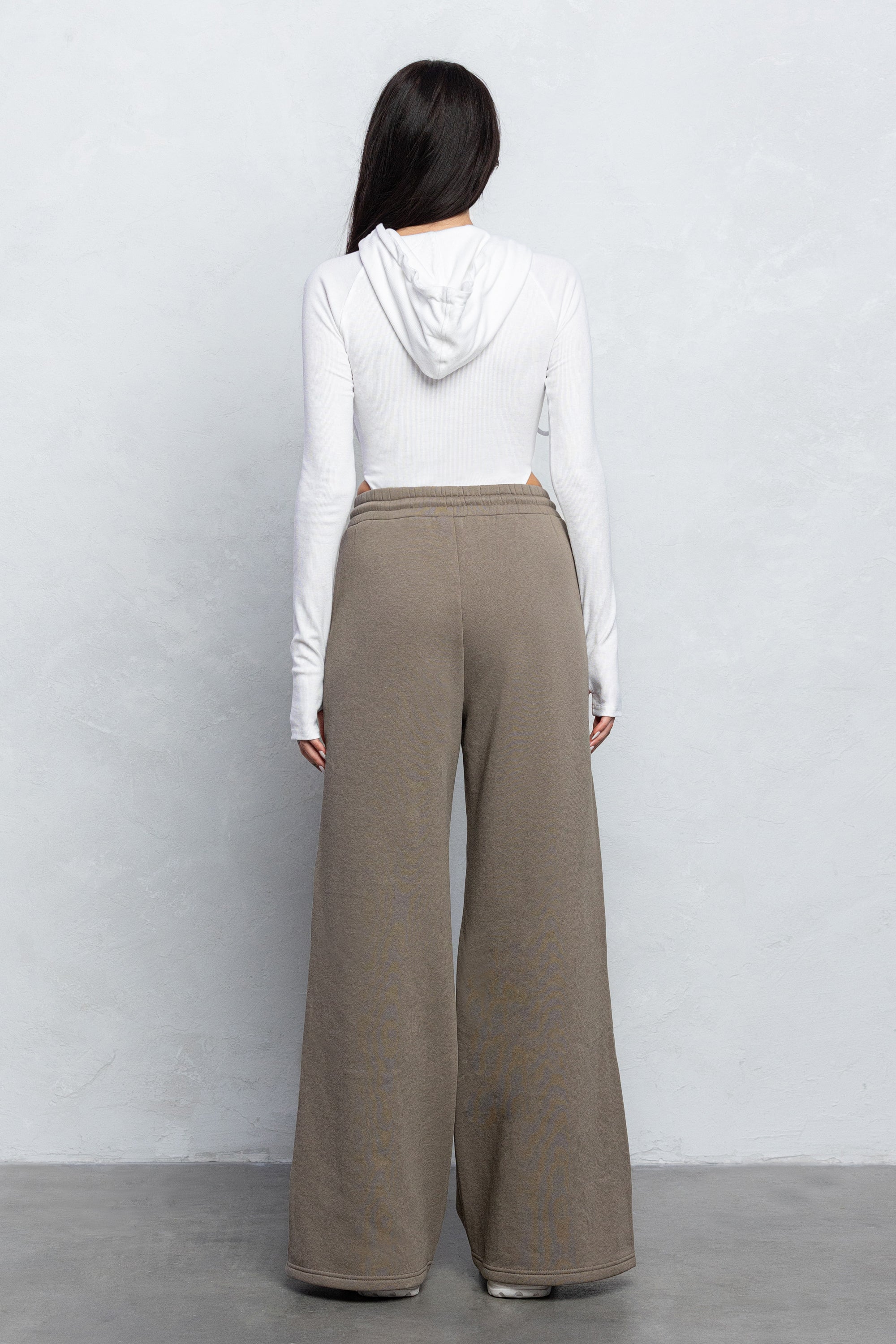 HARLYN WIDE ZIPPER SWEATPANTS - ASH