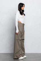 HARLYN WIDE ZIPPER SWEATPANTS - ASH