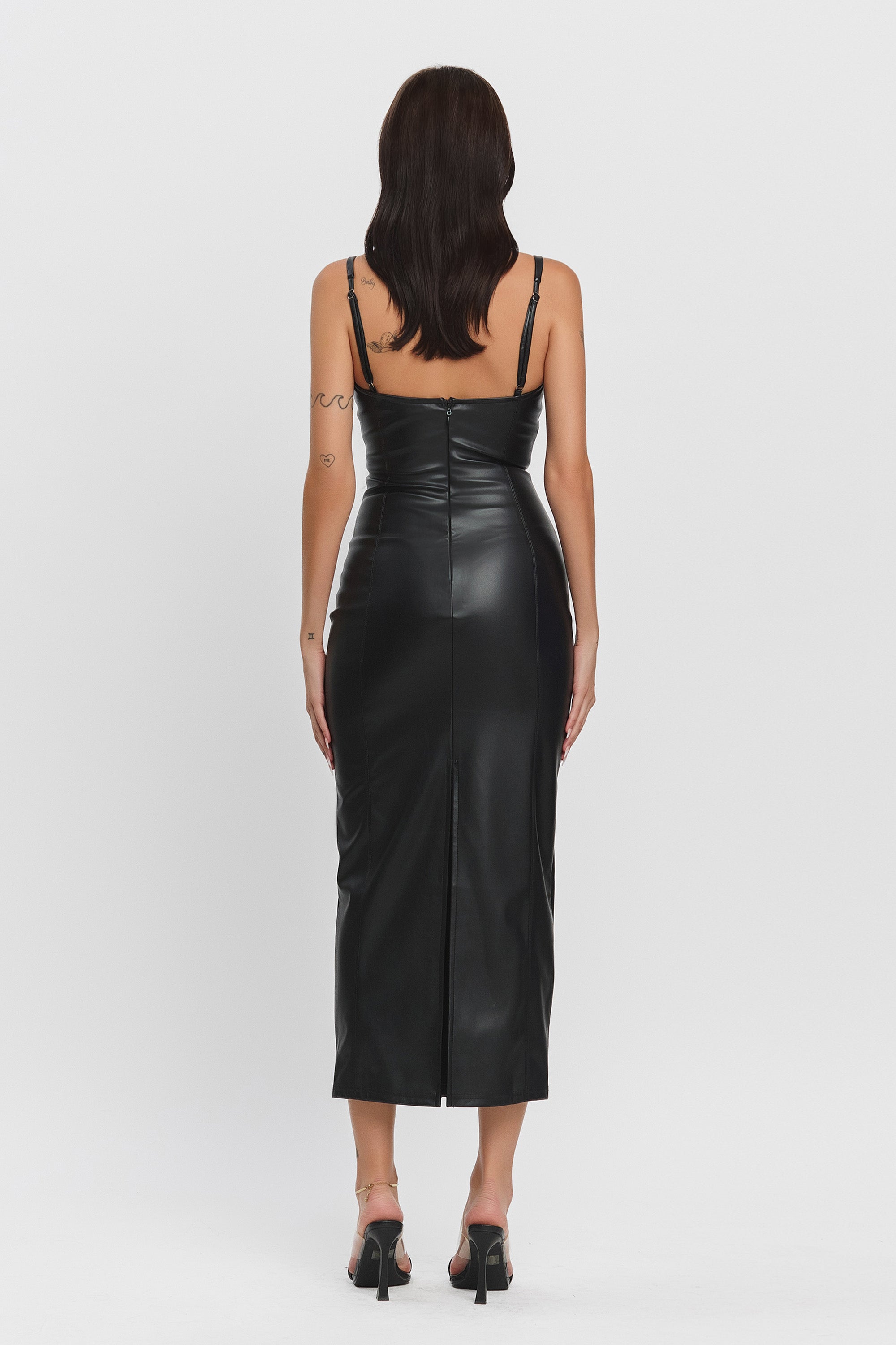 ROGUE CUT OUT MIDI DRESS - BLACK