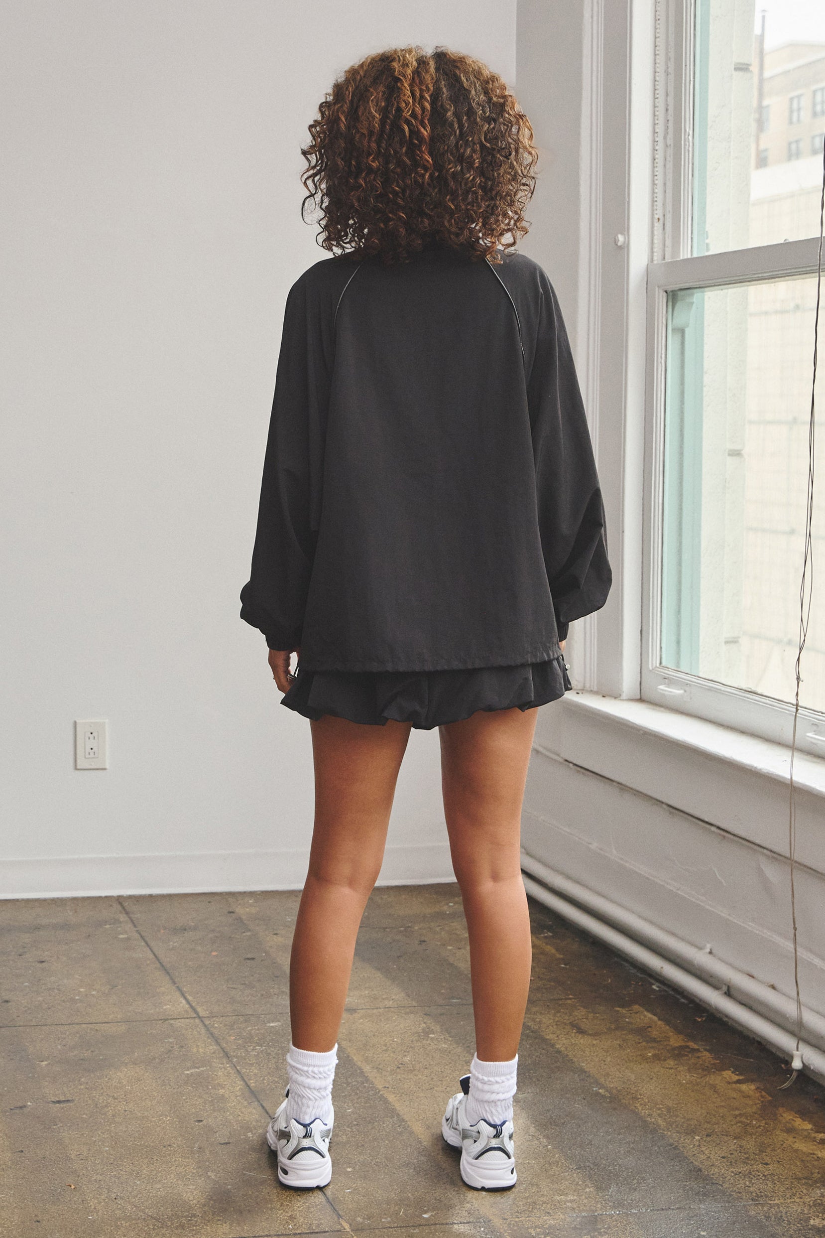 NAIA OVERSIZE TRACK JACKET - BLACK