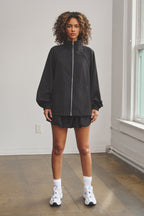 NAIA OVERSIZE TRACK JACKET - BLACK