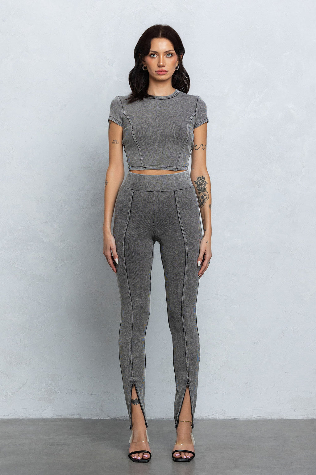 DAXON WASHED RIB PANTS - CHARCOAL