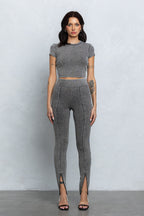 DAXON WASHED RIB PANTS - CHARCOAL