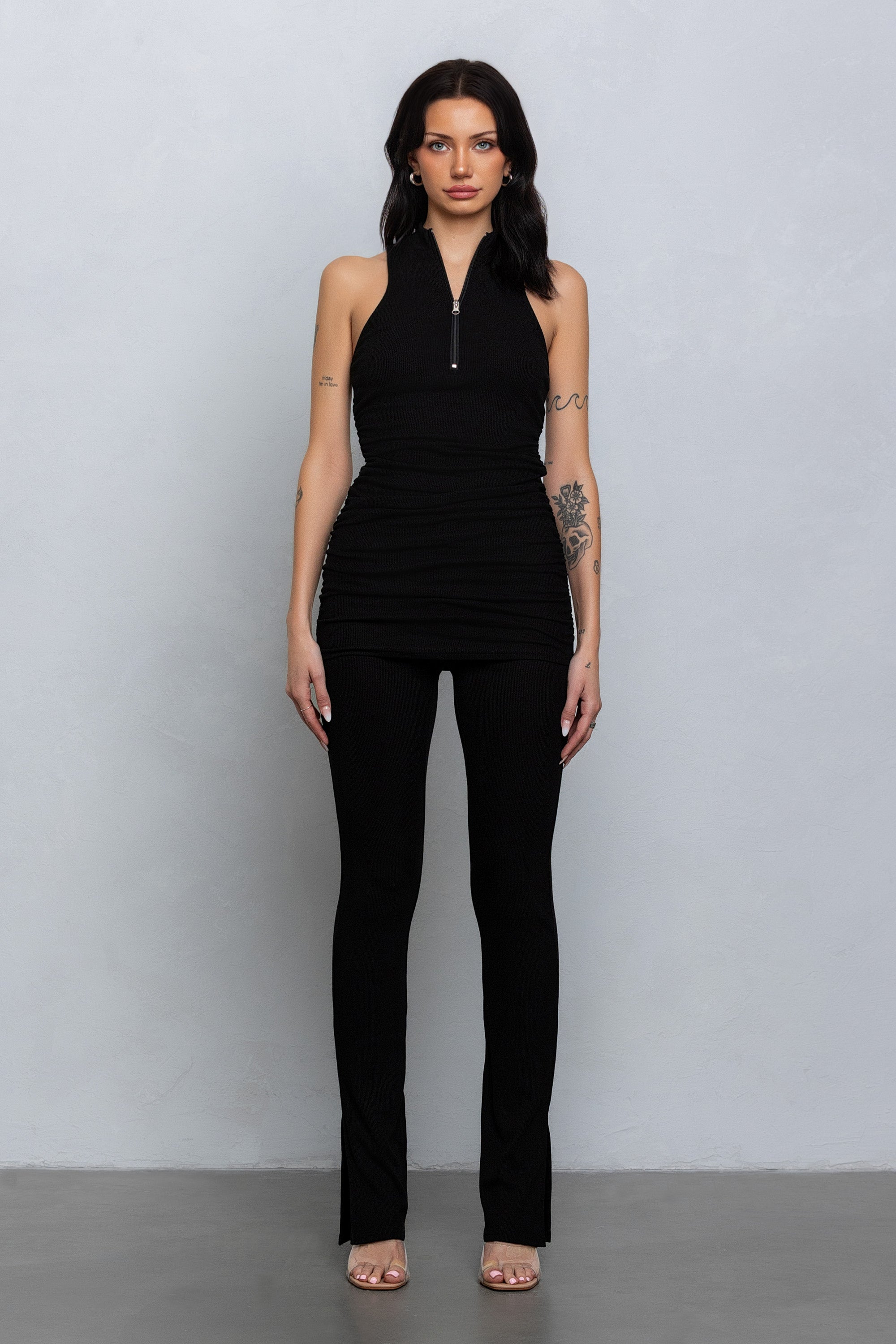 FAYE ZIPPER RUCHED TUNIC