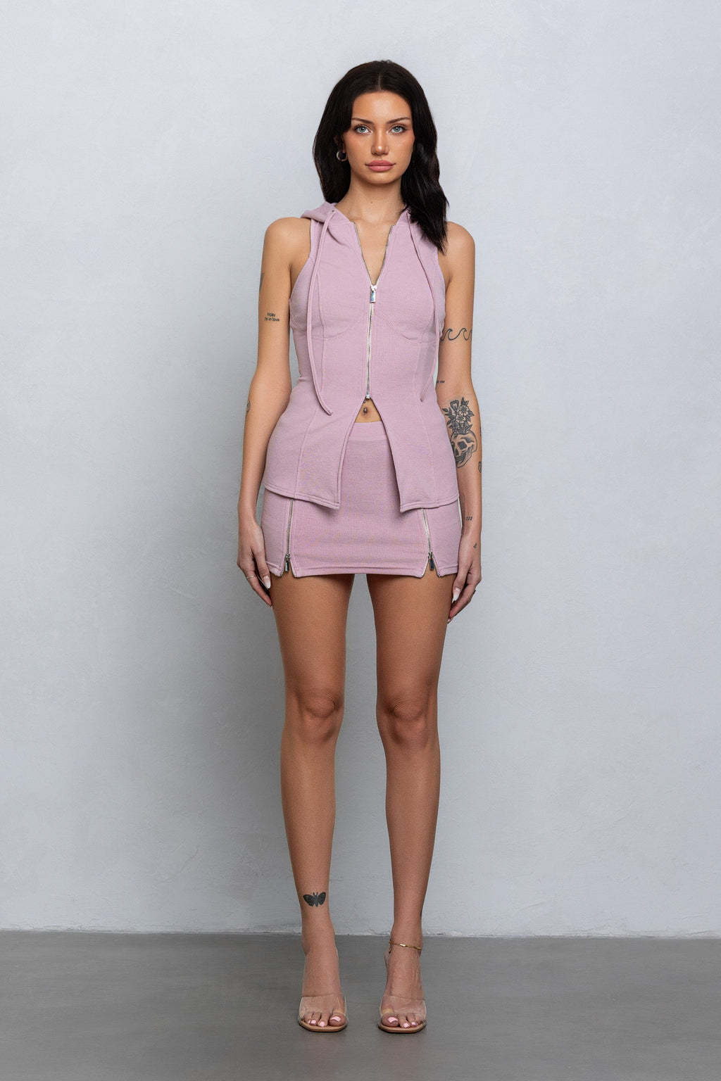 FAYE SLEEVELESS TOP & SKORT SET - PINK