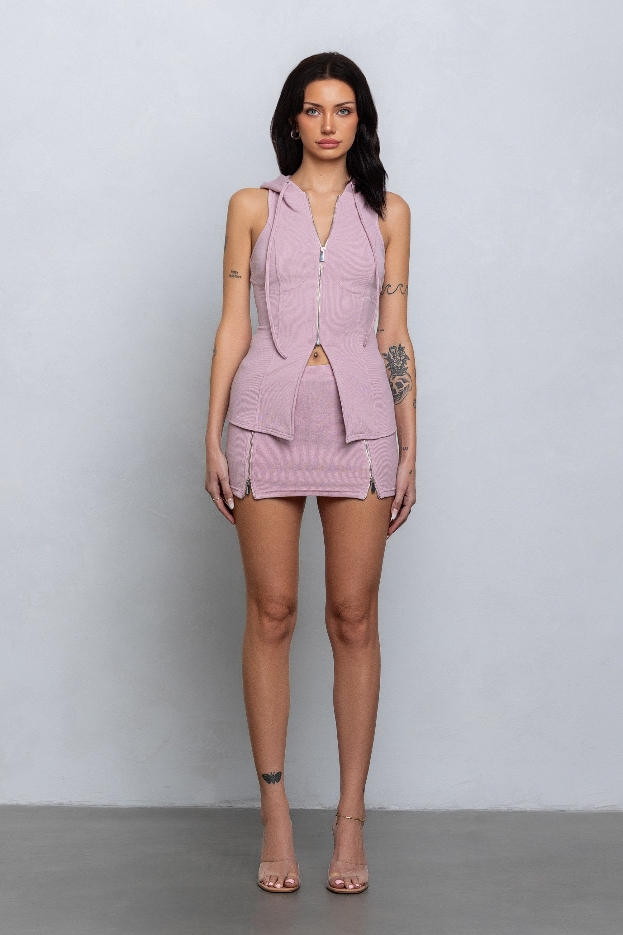 FAYE SLEEVELESS TOP & SKORT SET - PINK