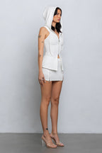 FAYE SLEEVELESS TOP & SKORT SET - WHITE