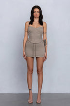 JOZIE FRENCH TERRY MINI SKORT - CLAY