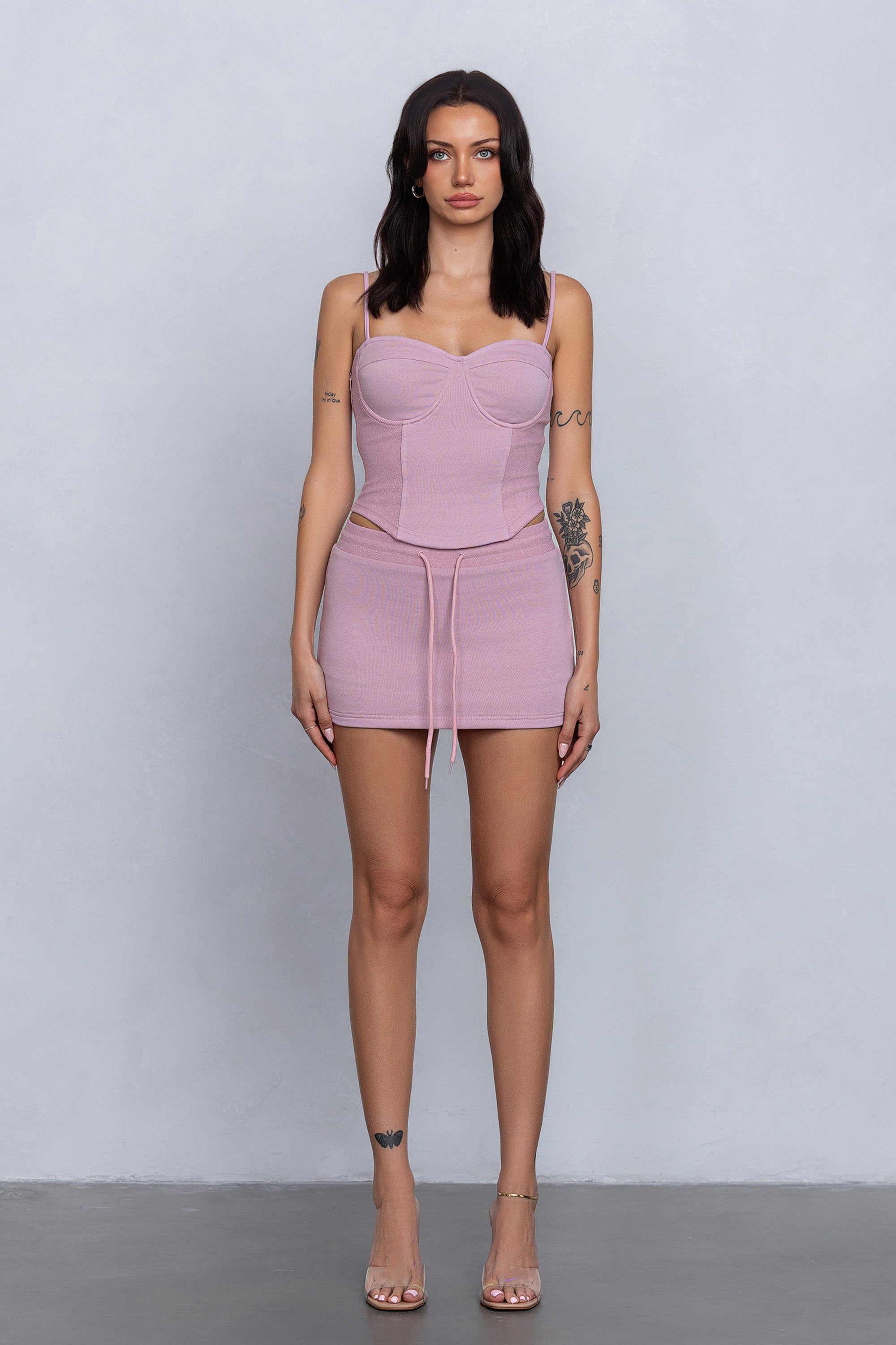 JOZIE FRENCH TERRY SLEEVELESS TOP - PINK