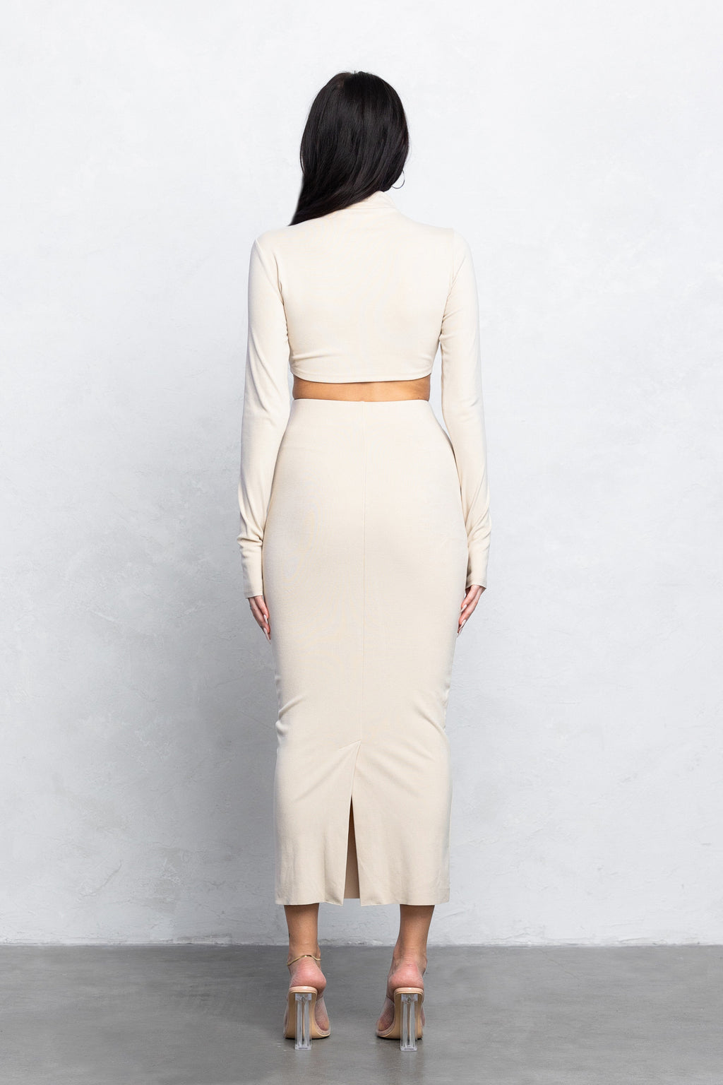 YARA MAXI SKIRT SET - STONE BEIGE