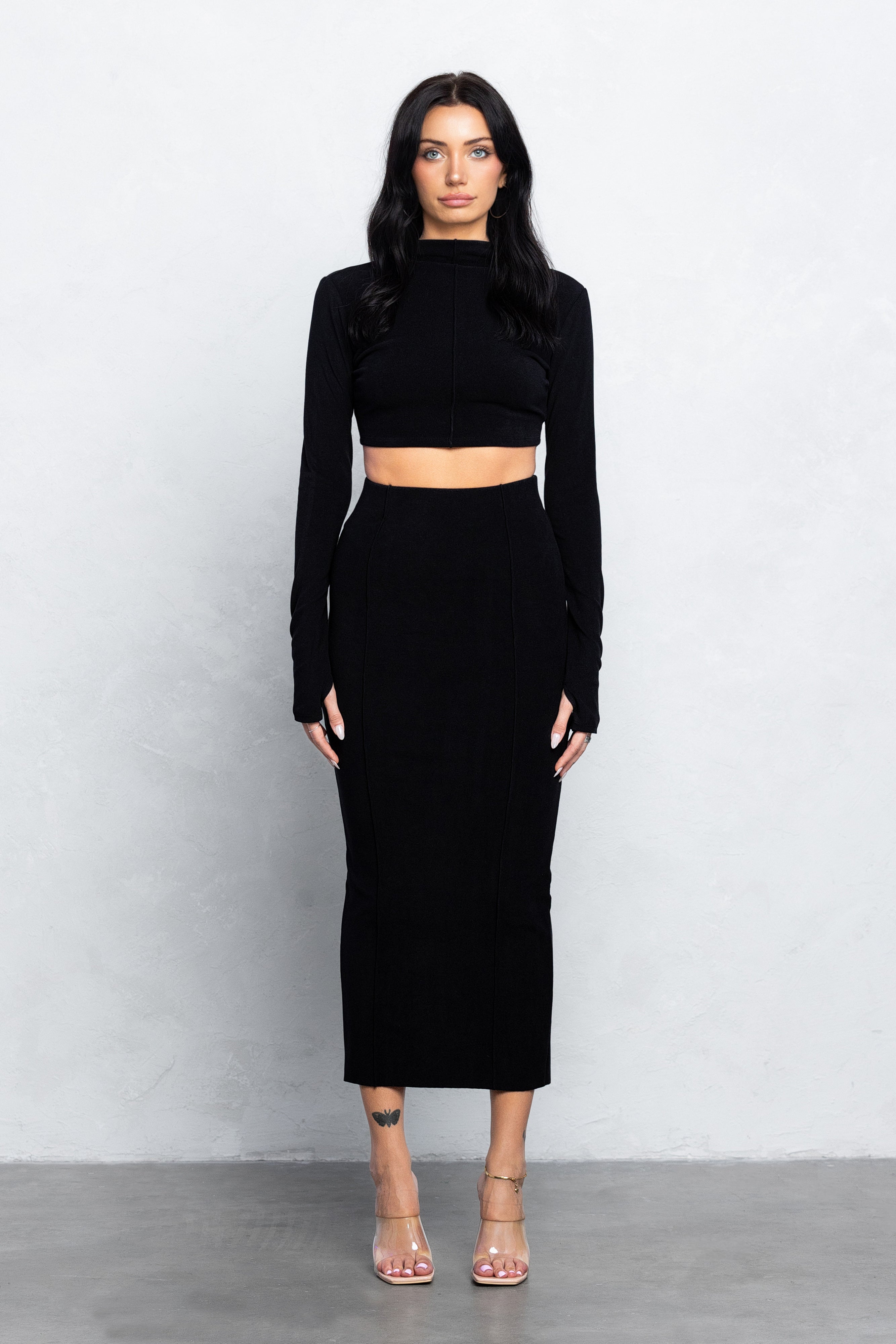 YARA MAXI SKIRT SET - BLACK