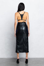 DEMIE PLEATHER ROSE MIDI SKIRT SET
