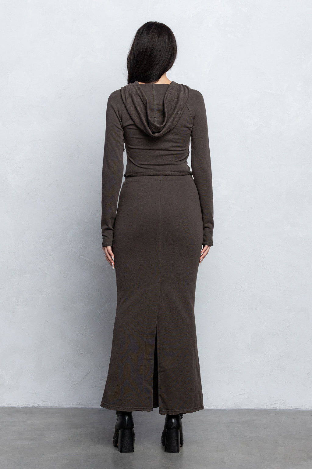 JOZIE FRENCH TERRY ZIP-UP HOODIE - CHARCOAL