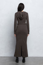 JOZIE FRENCH TERRY ZIP-UP HOODIE - CHARCOAL