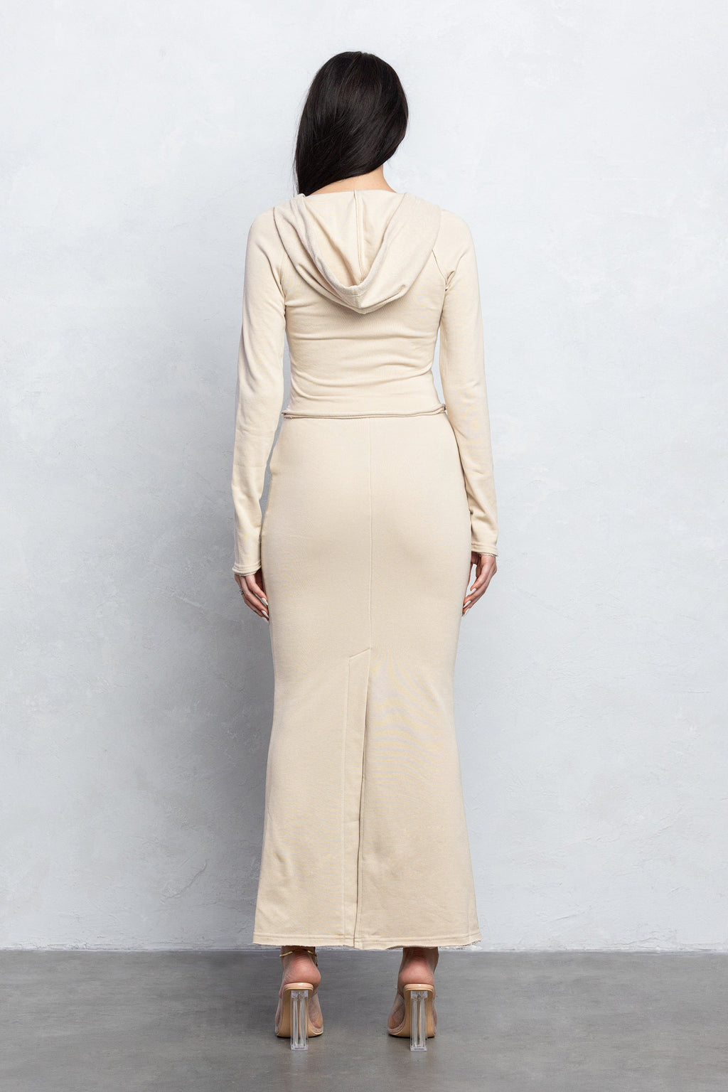 JOZIE FRENCH TERRY ZIP-UP HOODIE - SAND