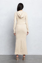 JOZIE FRENCH TERRY ZIP-UP HOODIE - SAND