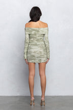 SHARA OFF SHOULDER MINI SKIRT SET - OLIVE