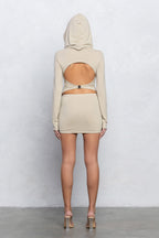 LEXA HOOD MINI SKIRT SET - STONE BEIGE