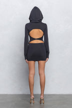 LEXA HOOD MINI SKIRT SET - CHARCOAL