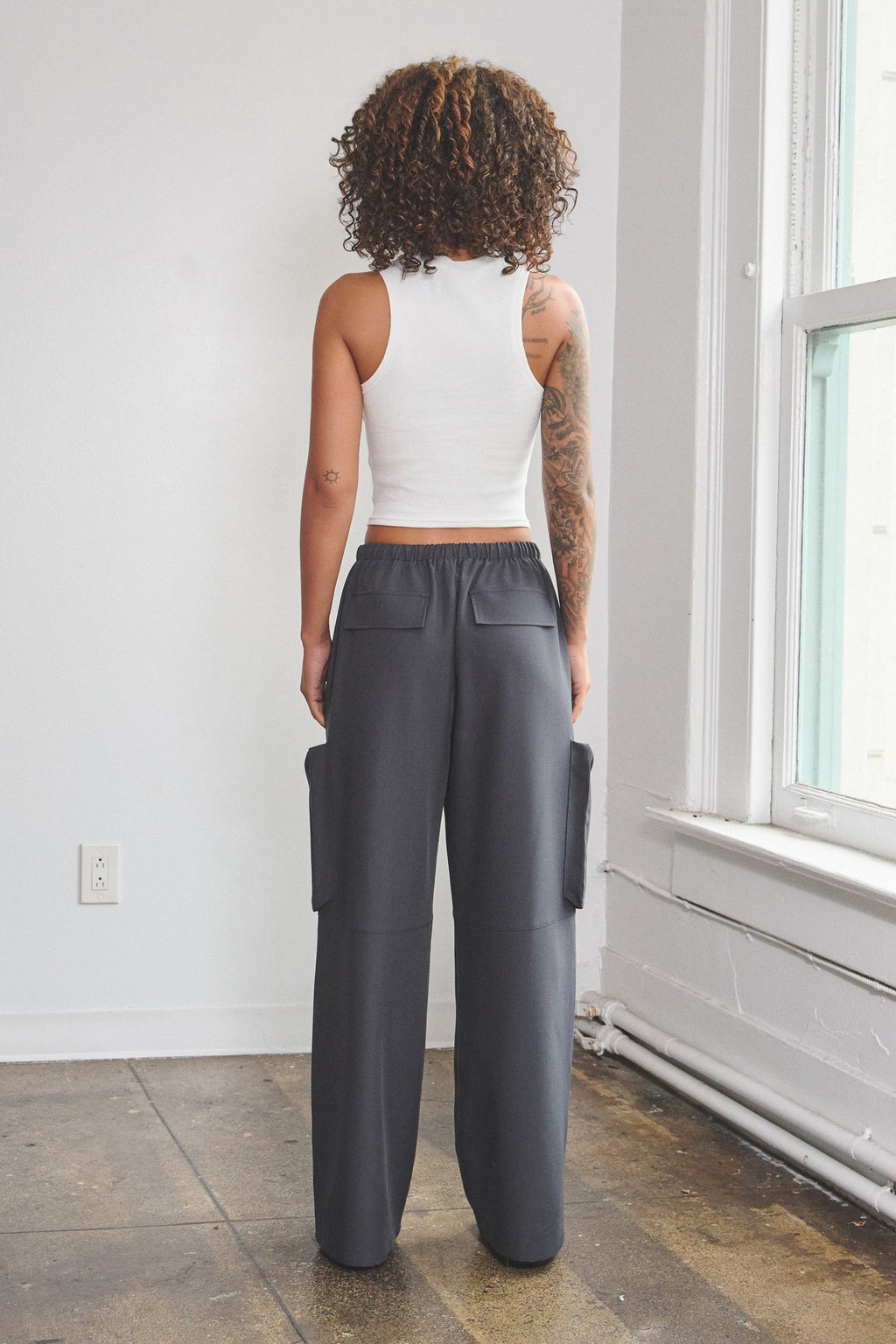 ASHER CARGO POCKET PANTS - CHARCOAL