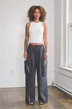 ASHER CARGO POCKET PANTS - CHARCOAL