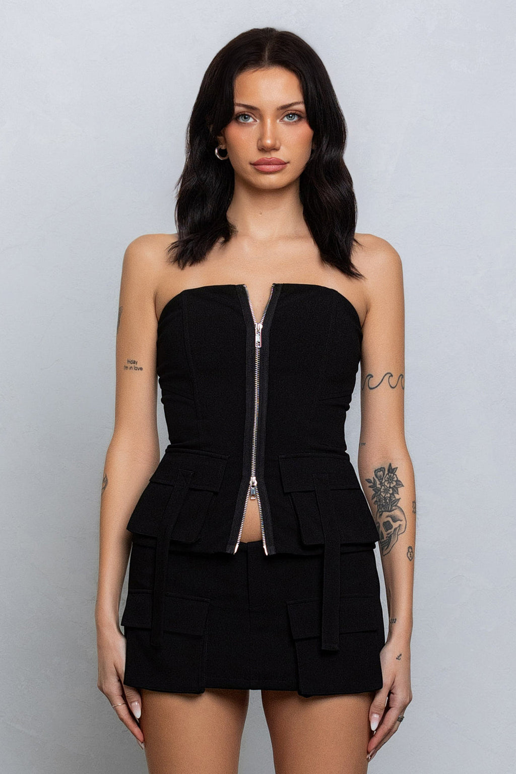 LEA CARGO ZIP-UP TUBE TOP