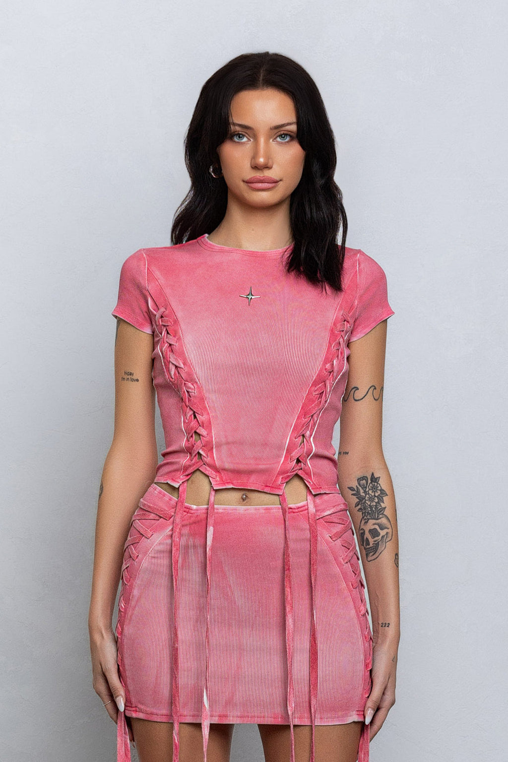 ERIS WASHED EFFECT TOP - PINK