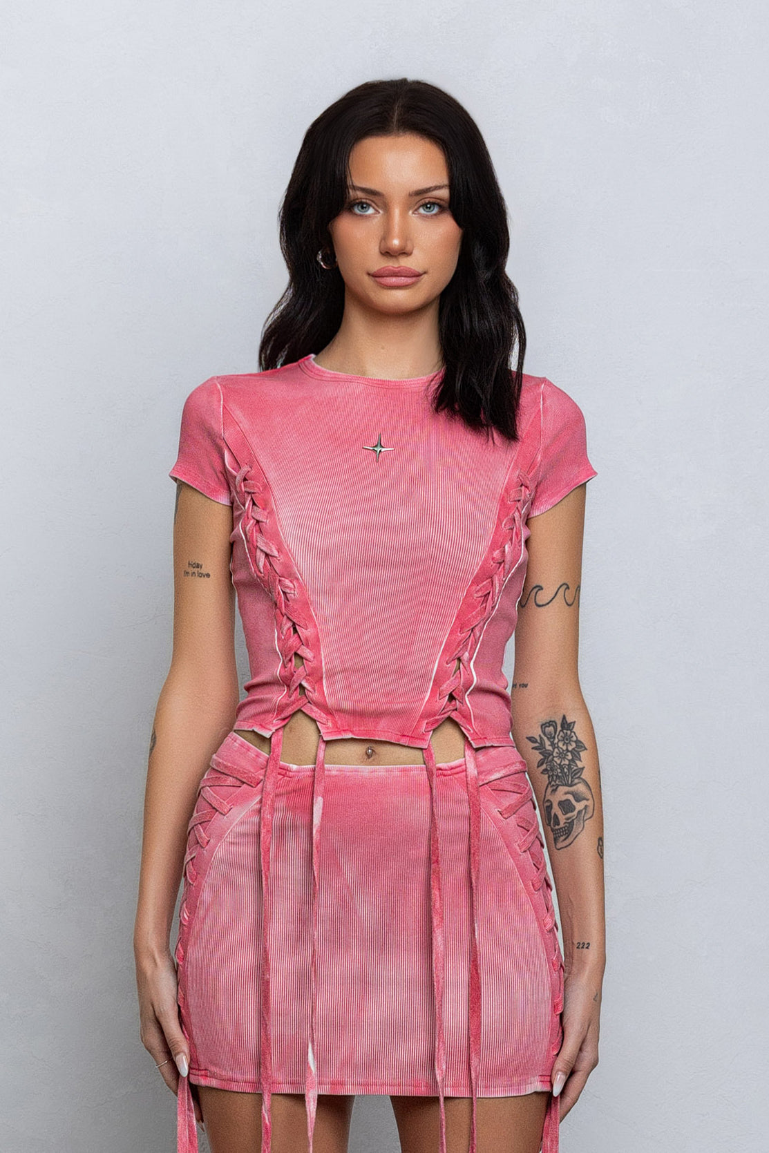 ERIS WASHED EFFECT TOP - PINK