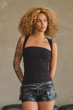 MAYA SLEEVELESS SQUARE-NECK CAMI TOP